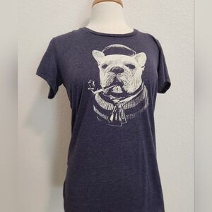 Short Sleeve Tee with Bulldog Graphic